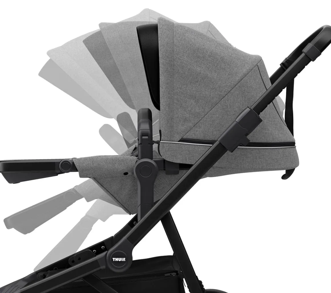 Thule Sleek Single-to-Double Stroller - Black / Grey Melange
