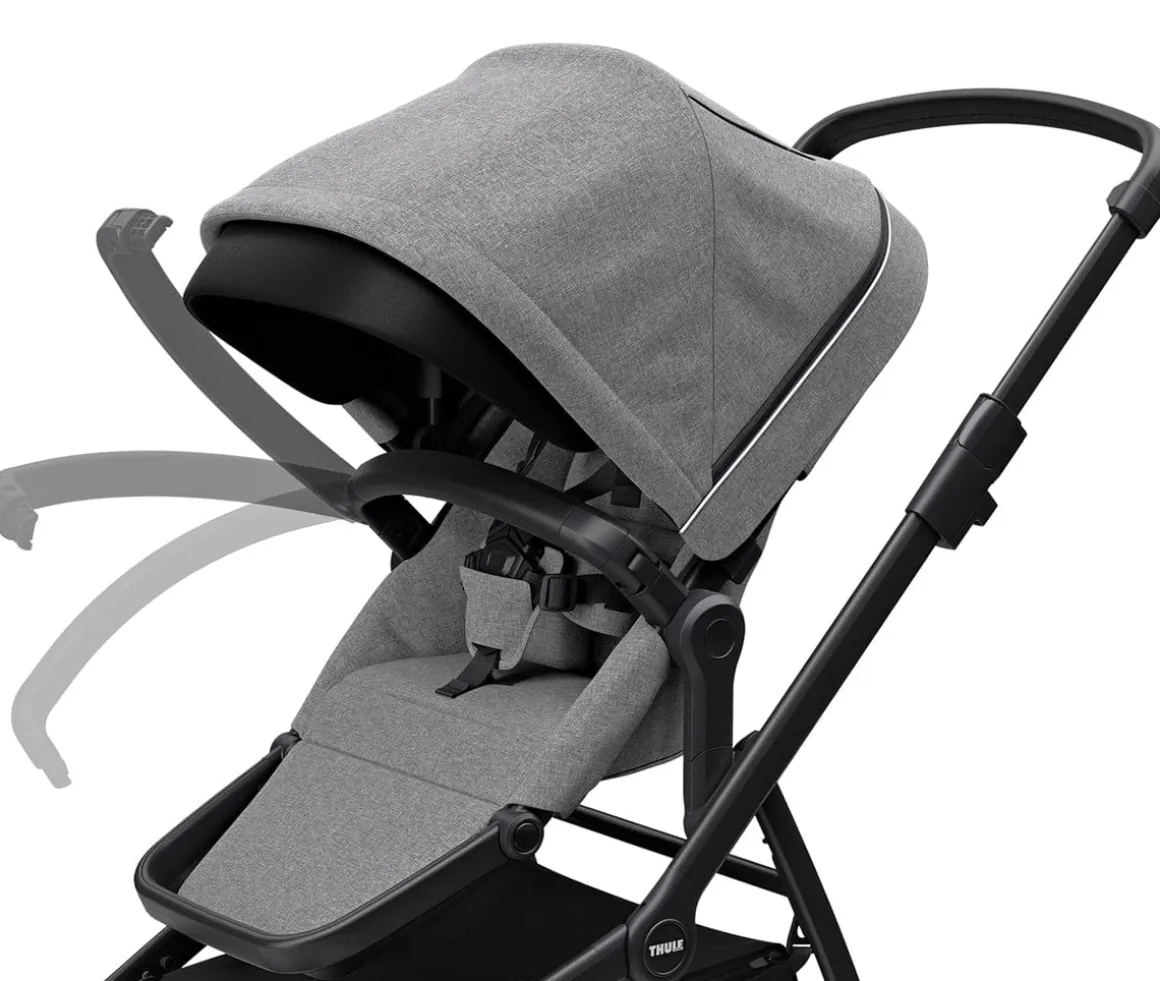 Thule Sleek Single-to-Double Stroller - Black / Grey Melange
