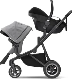 Thule Sleek Single-to-Double Stroller - Black / Grey Melange