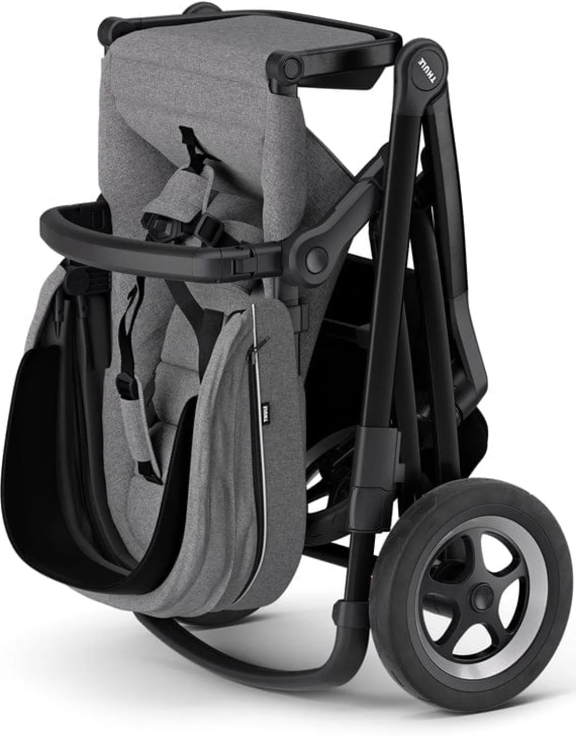 Thule Sleek Single-to-Double Stroller - Black / Grey Melange