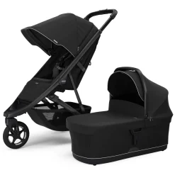 Thule Spring 2 Compact All-Terrain Stroller + Bassinet Bundle - Black