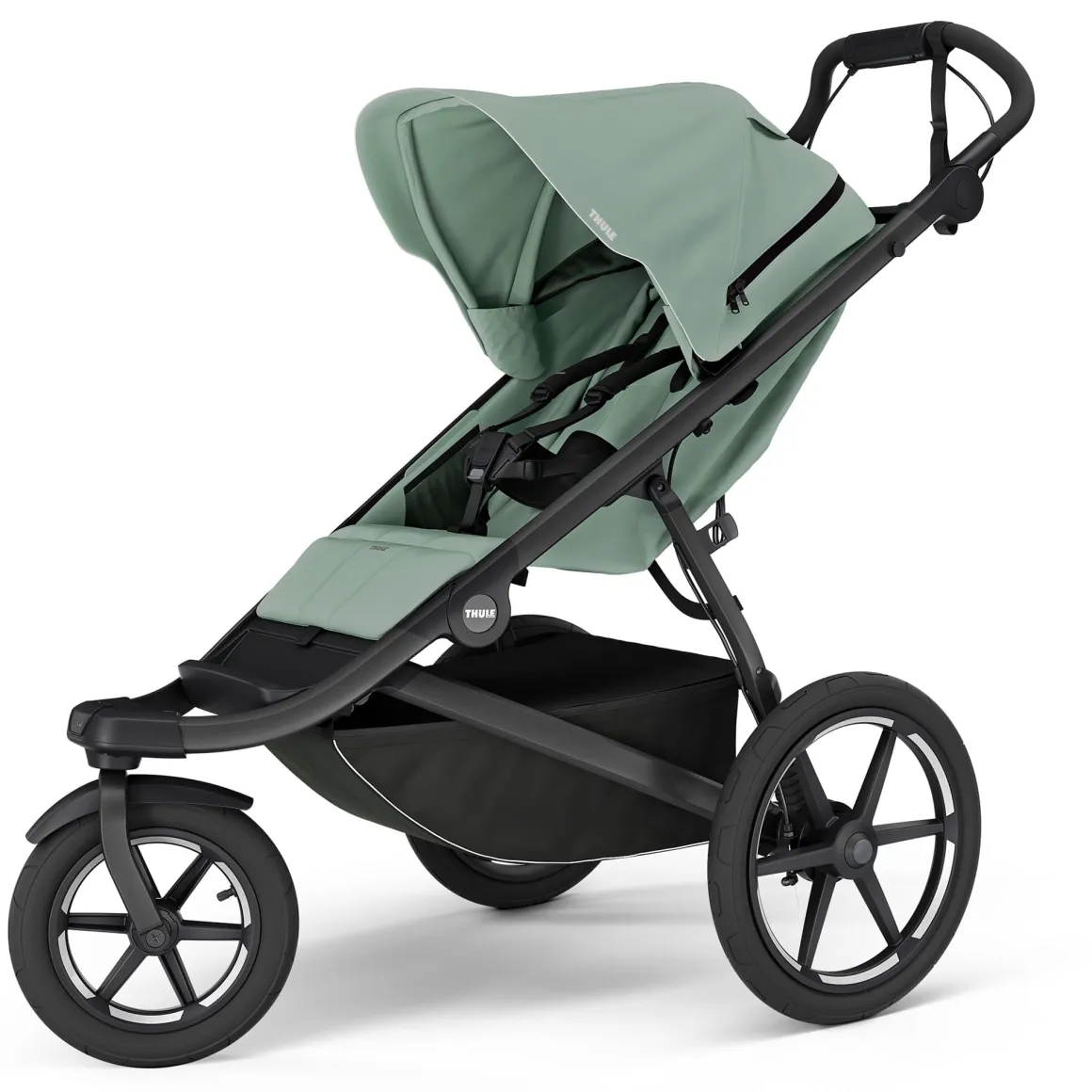 Thule Urban Glide 3 Single Jogging Stroller with Magnetic Buckle - Mist Green