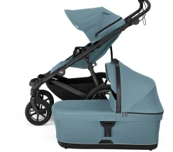 Thule Urban Glide 4-Wheel All-Terrain Stroller with NON-Magnetic Buckle + Bassinet Bundle - Mid-Blue