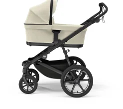 Thule Urban Glide 4-Wheel All-Terrain Stroller with NON-Magnetic Buckle + Bassinet Bundle - Soft Beige