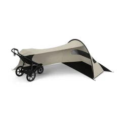 Thule Urban Glide 4-Wheel All-Terrain Stroller with NON-Magnetic Buckle + Sun & Wind Tarp Bundle - Soft Beige