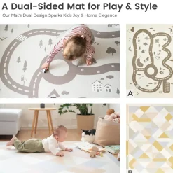 Tiny Land® Double-Sided Baby Playmat Urban Zoo Adventure