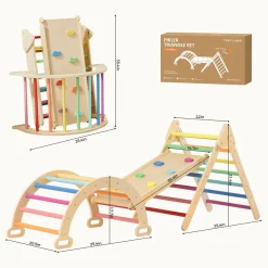 Tiny Land® 7-in-1 Rainbow Climbing Set with Play Pad