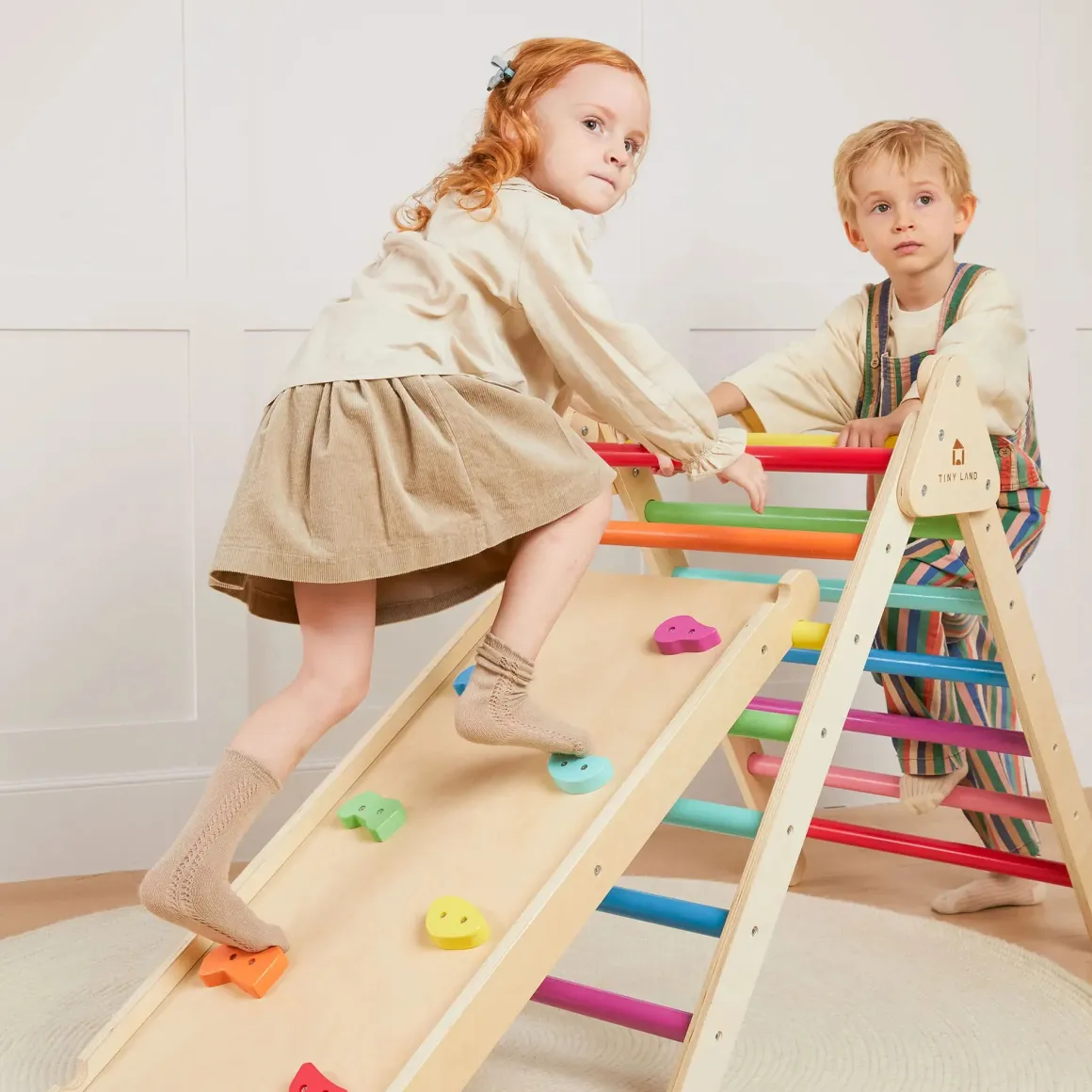 Tiny Land® 7-in-1 Rainbow Climbing Set with Play Pad