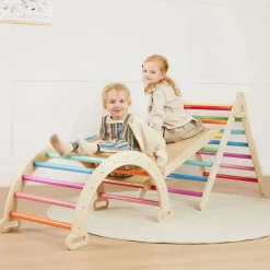 Tiny Land® 7-in-1 Rainbow Climbing Set with Play Pad