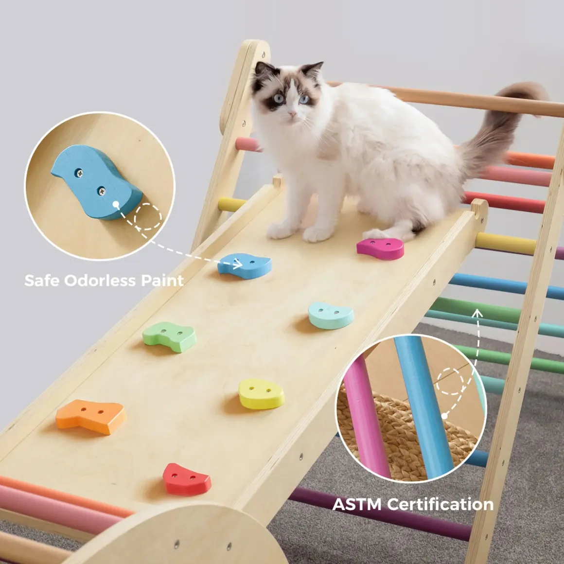 Tiny Land® 7-in-1 Rainbow Climbing Set with Play Pad