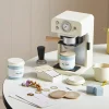 Tiny Land Play Kitchen Accessories – Children’s Coffee Maker: Wooden Café Play Set for Kids