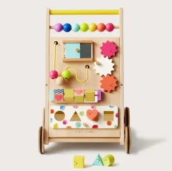 Tiny Land® Premium Natural Wooden Activity Walker