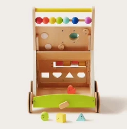Tiny Land® Premium Natural Wooden Activity Walker