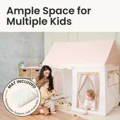 Tiny Land® Sweet Citrus Kid's Play Tent - Creamy white/pink