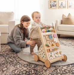 Tiny Land® Versatile Natural Wooden Baby Walker