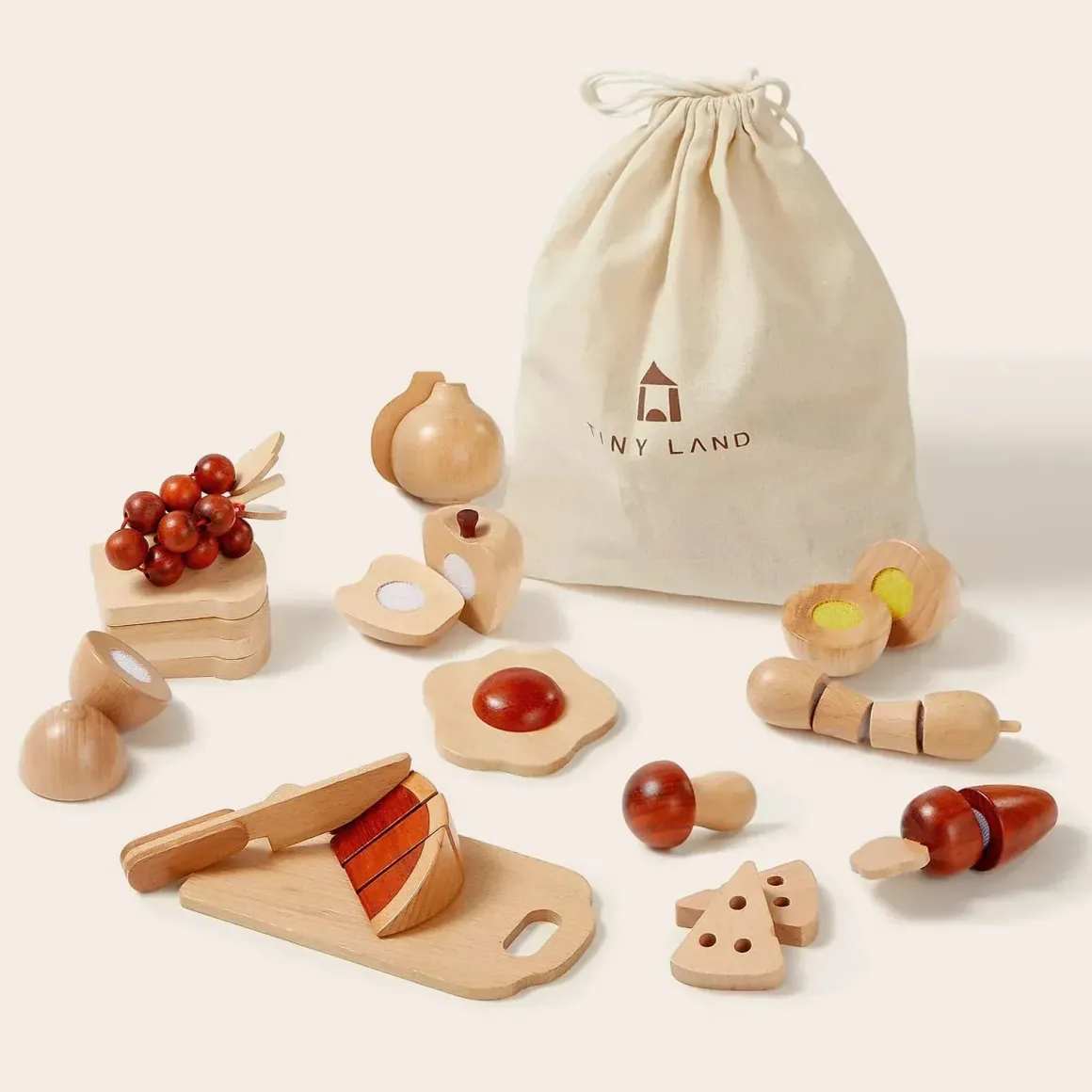 Tiny Land® Wooden Cut and Play Food Toys