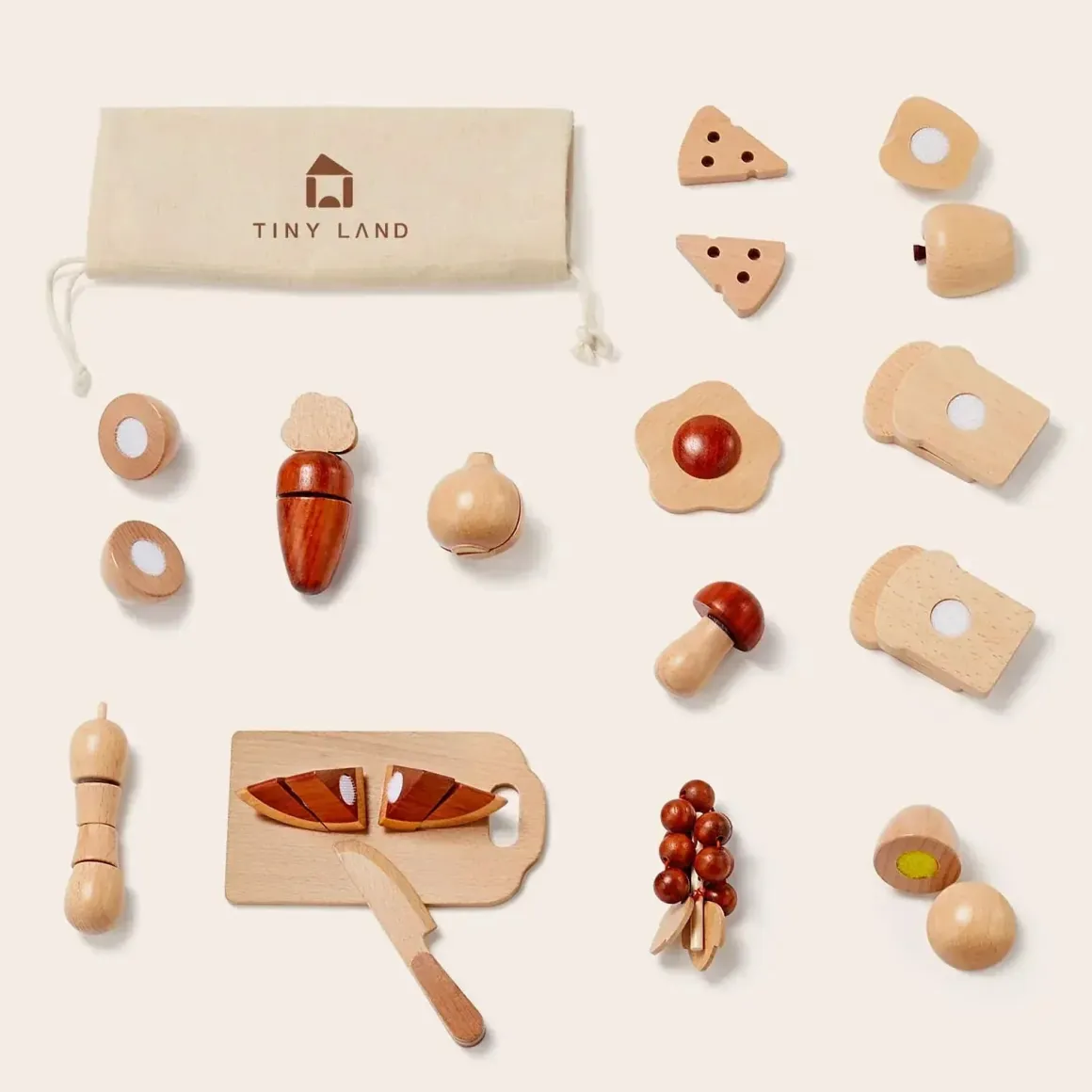 Tiny Land® Wooden Cut and Play Food Toys