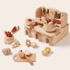 Tiny Land® Wooden Cut and Play Food Toys