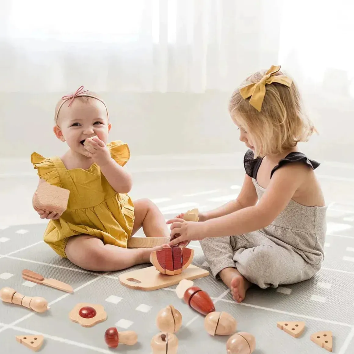 Tiny Land® Wooden Cut and Play Food Toys