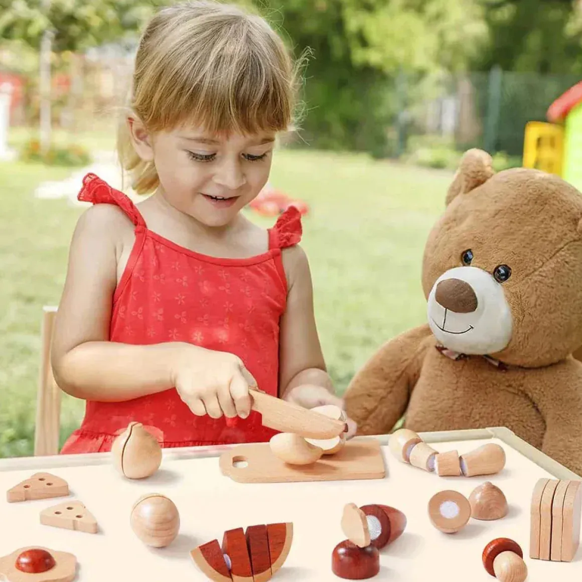 Tiny Land® Wooden Cut and Play Food Toys