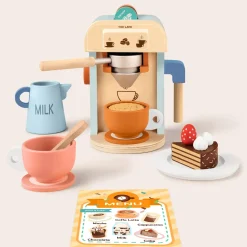 Tiny Land® Wooden Kids Play Coffee Maker Set
