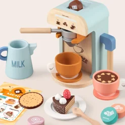 Tiny Land® Wooden Kids Play Coffee Maker Set