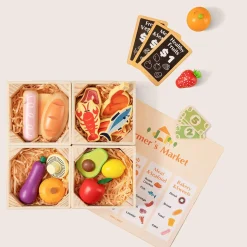 Tiny Land® Wooden Play Food For Kitchen with NO rack