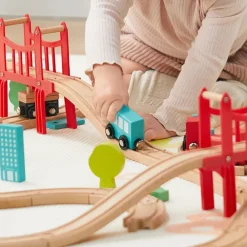 Tiny Land® Wooden Train Set for Children 39 Pcs