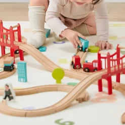 Tiny Land® Wooden Train Set for Children 39 Pcs