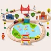 Tiny Land® Wooden Train Set 110 Pcs
