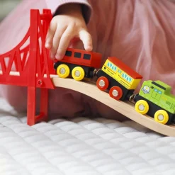 Tiny Land® Wooden Train Set 110 Pcs