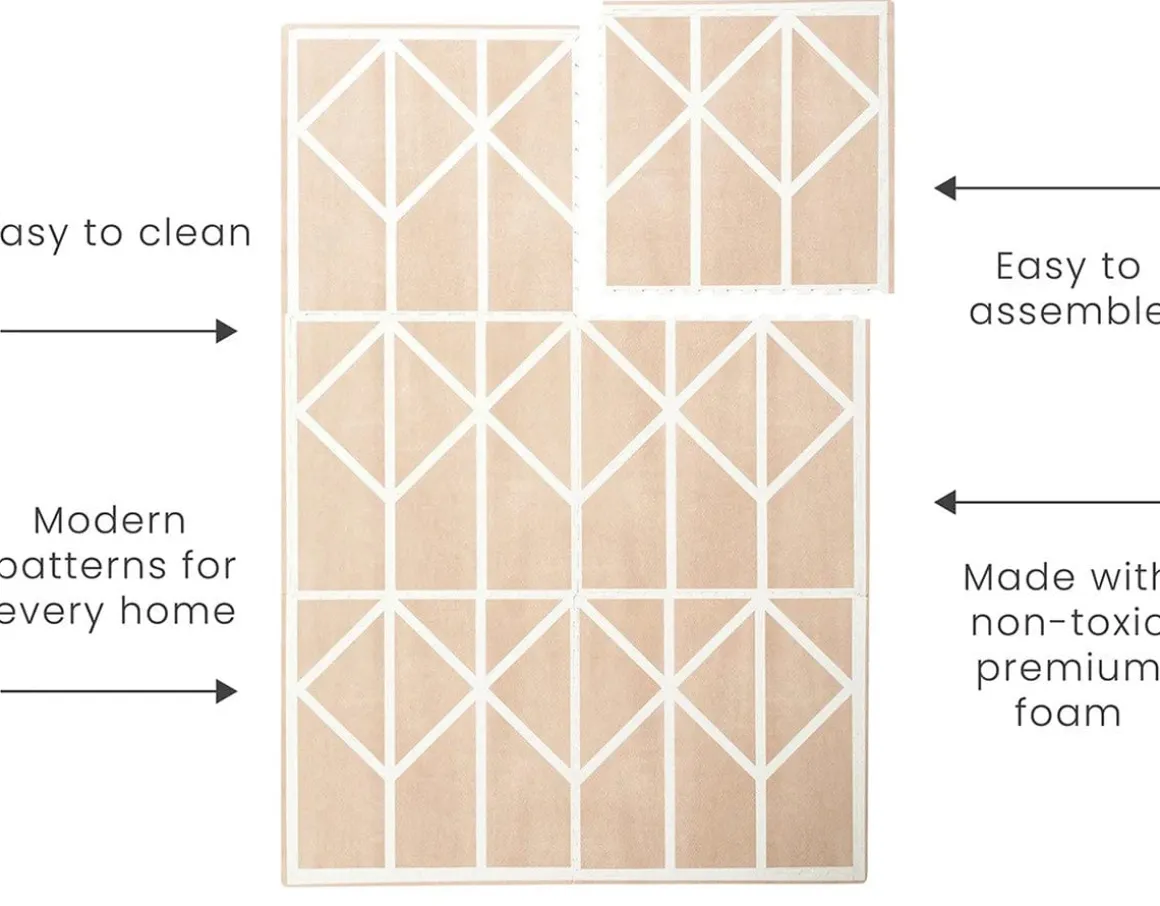Toddlekind Printed Foam Puzzle Playmat - Nordic - Clay