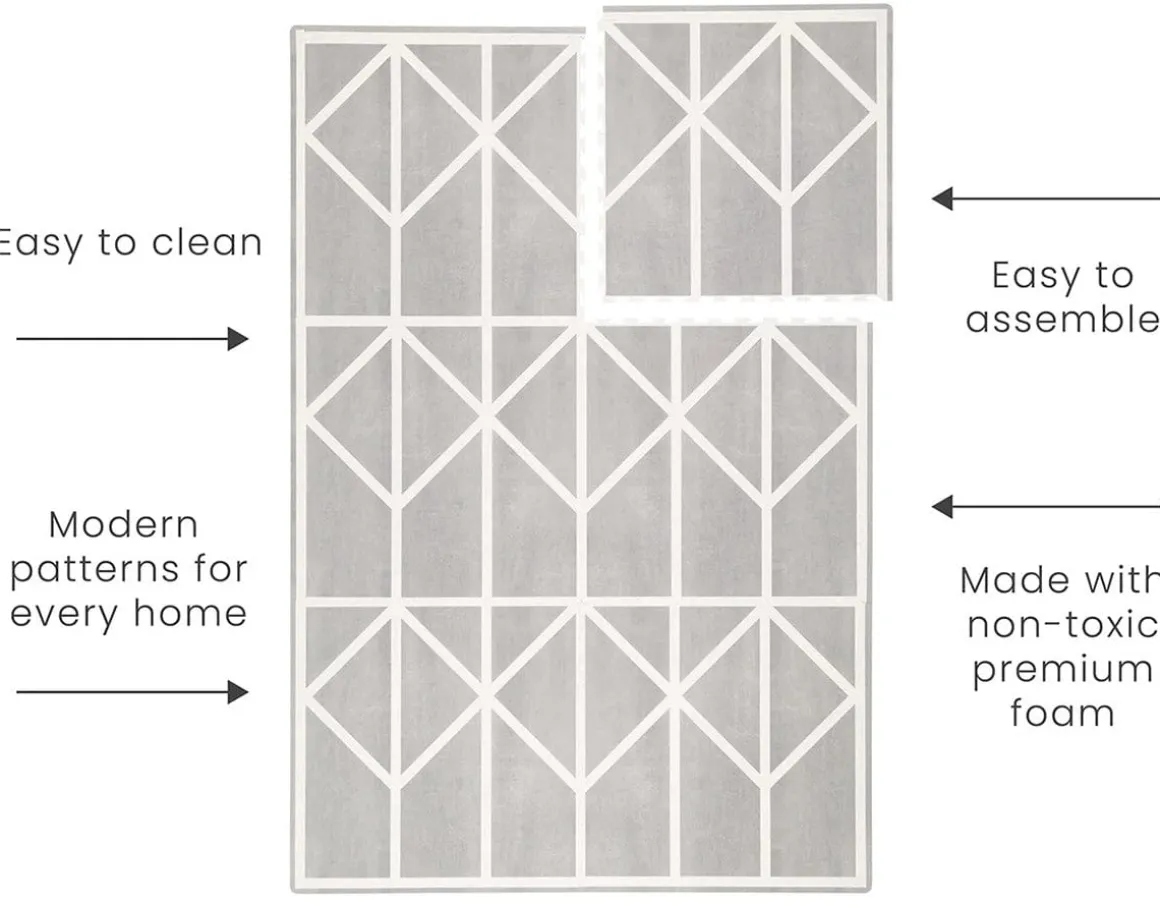 Toddlekind Printed Foam Puzzle Playmat - Nordic - Pebble