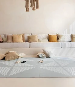 Toddlekind Printed Foam Puzzle Playmat - Sandy Lines - Stone