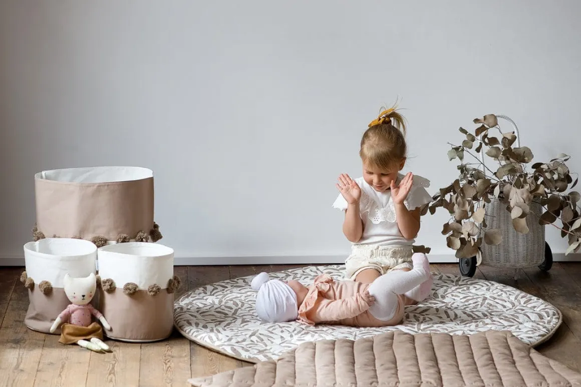 Toddlekind Quilted Cotton Reversible Playmat - Tan