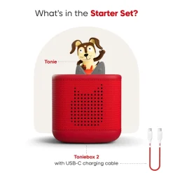 Tonies Toniebox 2 Starter Set - Playtime Puppy (Sunset Red)