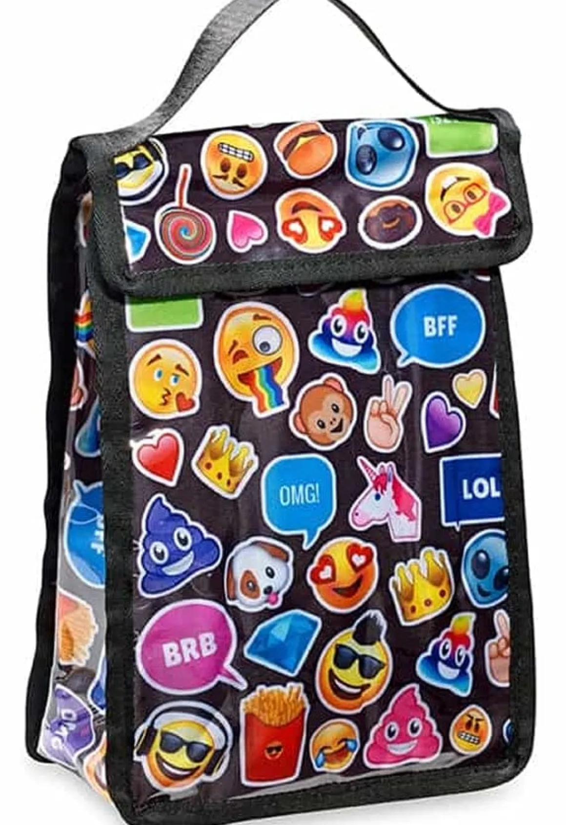 Top Trenz Insulated Snack Bag - Black Emojicon Funk