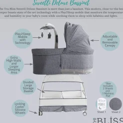 TruBliss Deluxe Bassinet - Stonewash