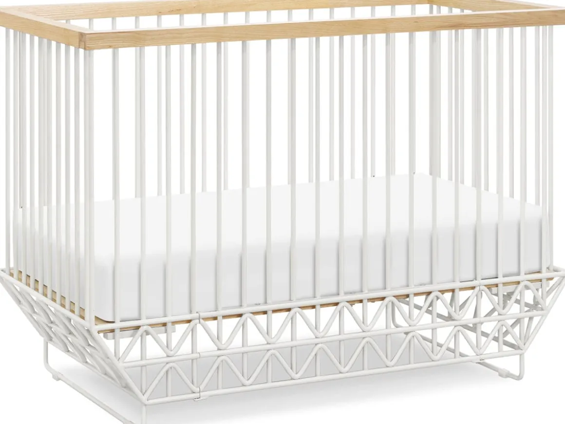 Ubabub Mod 2 in 1 Convertible Crib with Toddler Bed Conversion Kit - Warm White / Natural
