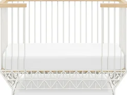 Ubabub Mod 2 in 1 Convertible Crib with Toddler Bed Conversion Kit - Warm White / Natural