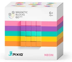 Ukidz PIXIO Abstract Series NEON - 60 Magnetic Blocks in 5 Colors