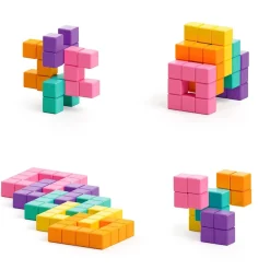 Ukidz PIXIO Abstract Series NEON - 60 Magnetic Blocks in 5 Colors
