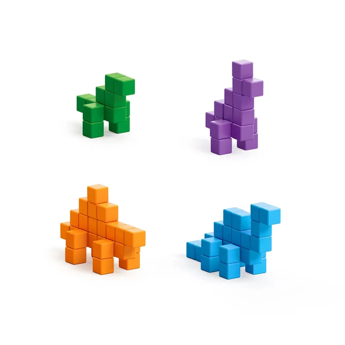 Ukidz PIXIO Mini Dinos - 80 Magnetic Blocks in 4 Colors