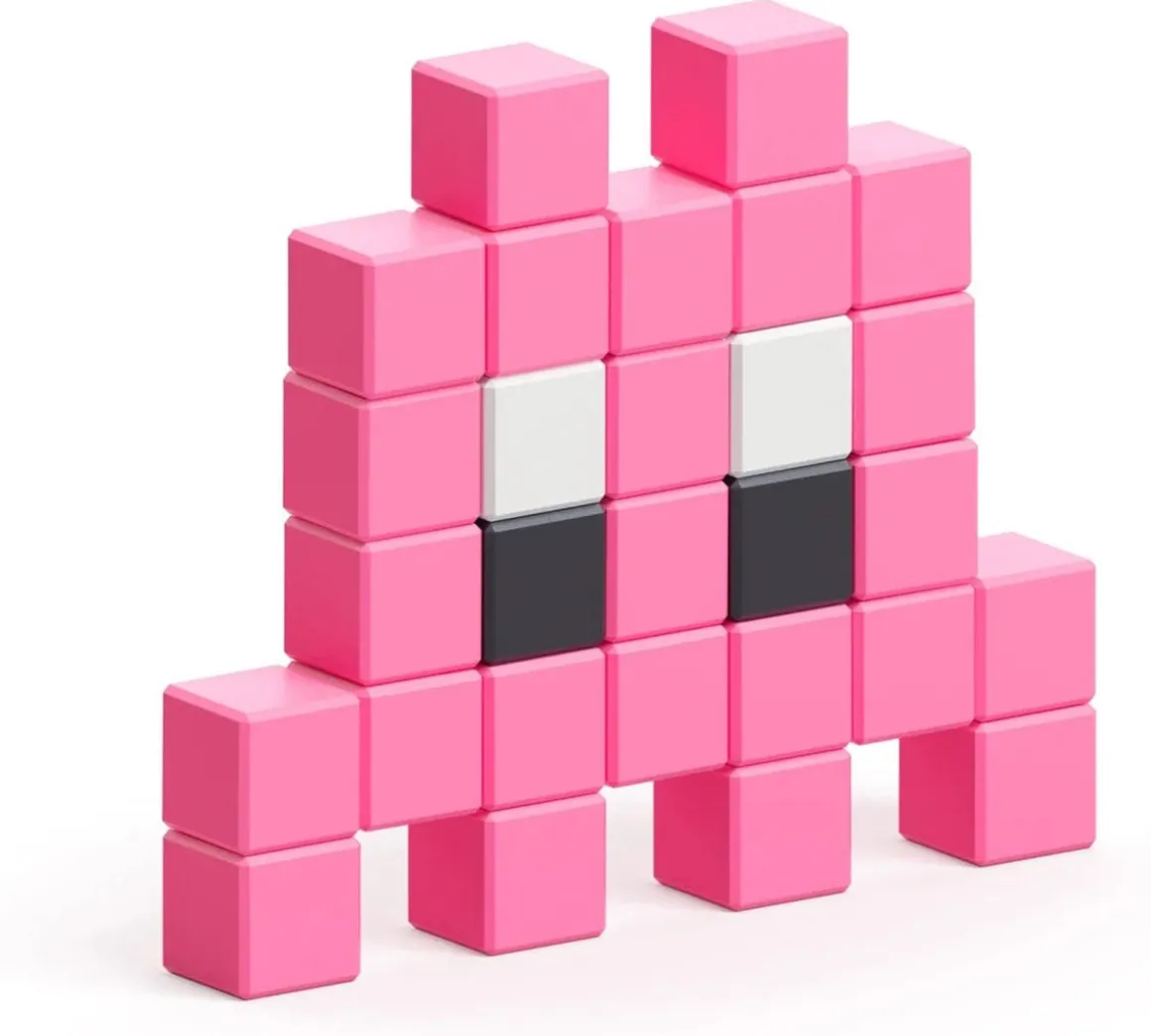 Ukidz PIXIO Mini Monster Pin - 28 Magnetic Blocks in 3 Colors