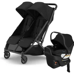 UPPAbaby Minu Duo Compact Double Stroller + Aria V2 Travel System Bundle - James