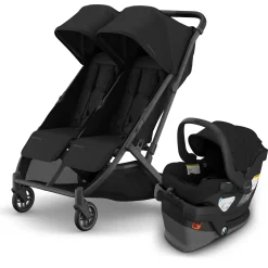 UPPAbaby Minu Duo Compact Double Stroller + Mesa V3 Travel System Bundle - James