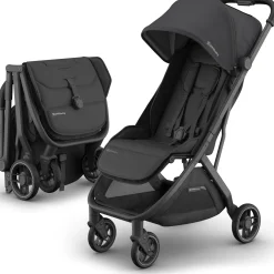 UPPAbaby Minu V3 Compact Stroller - Jake (Charcoal / Carbon Frame / Black Leather)