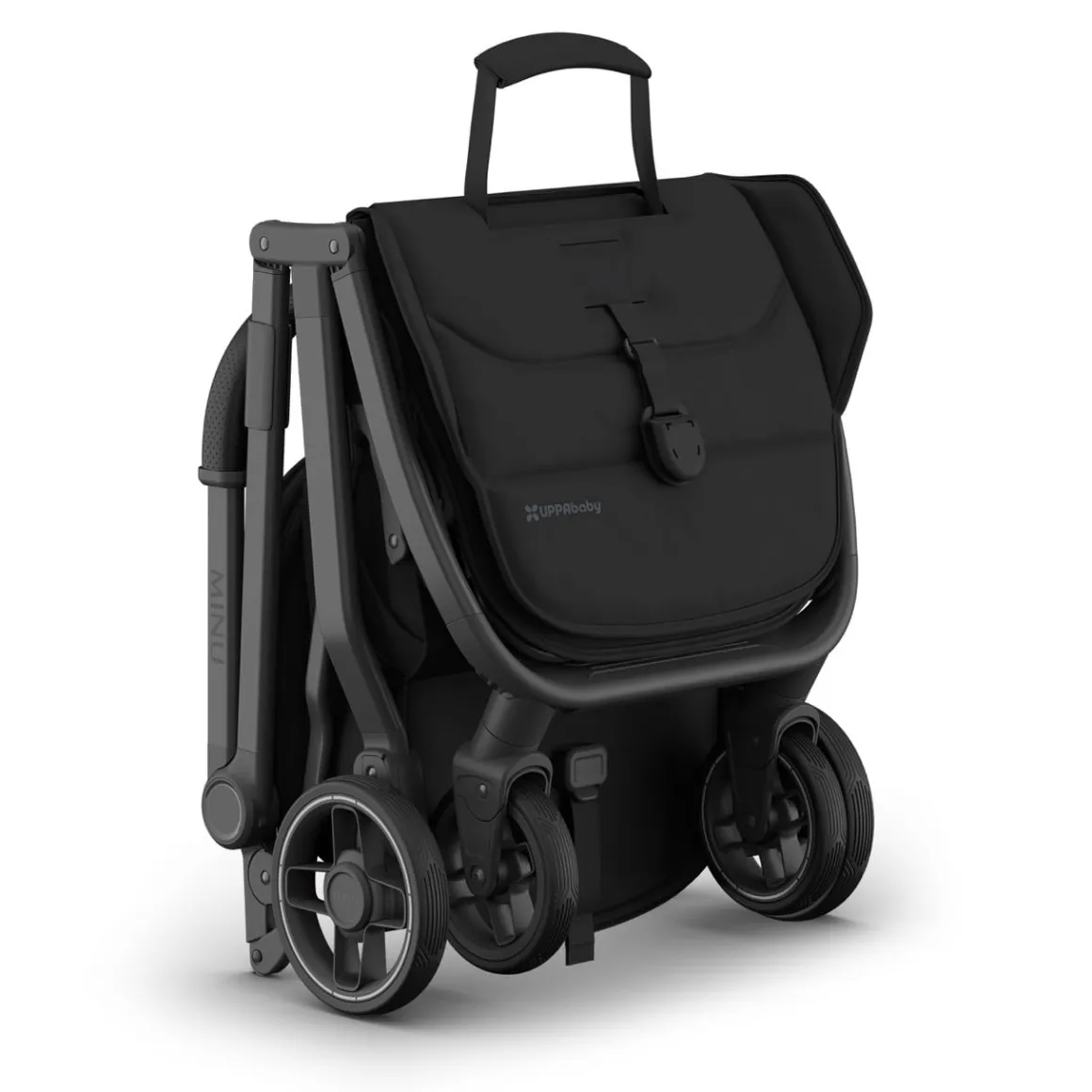 UPPAbaby Minu V3 Compact Stroller - James (Black / Carbon Frame / Black Leather)