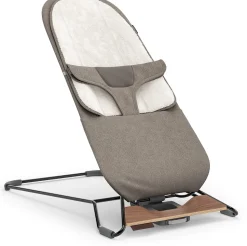 UPPAbaby Mira 2-in-1 Bouncer and Seat - Wells (Dark Taupe Melange / Black Frame / Walnut Wood)