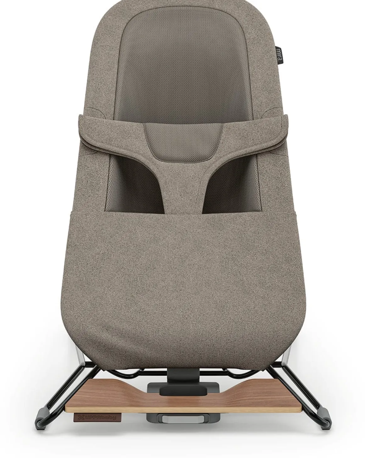 UPPAbaby Mira 2-in-1 Bouncer and Seat - Wells (Dark Taupe Melange / Black Frame / Walnut Wood)